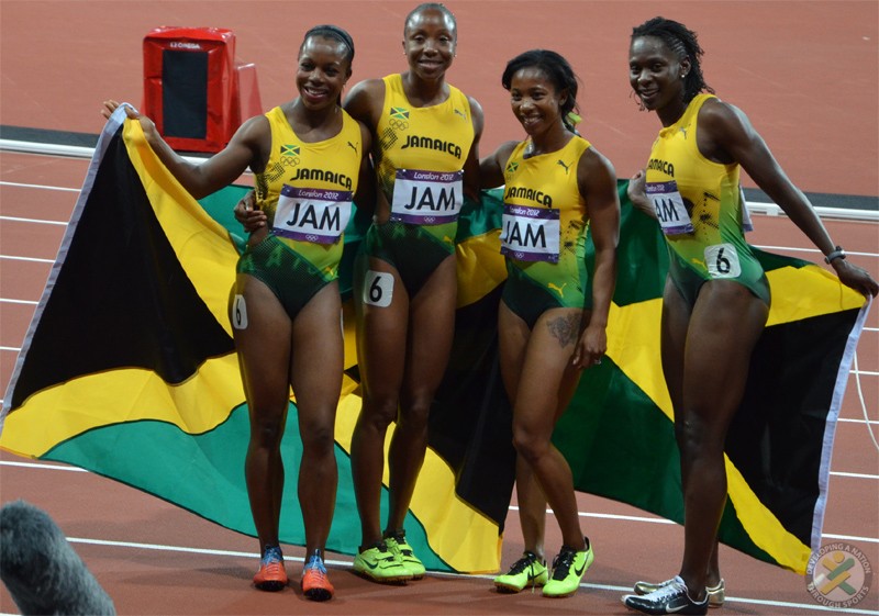 Jamaica’s gold winning 4x100m ladies
